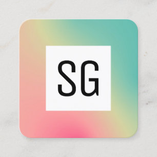 Square Panel - Initials - Gradient Square Square B Business Card