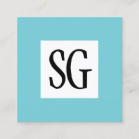 Square Panel - Initials - Robin Egg Blue