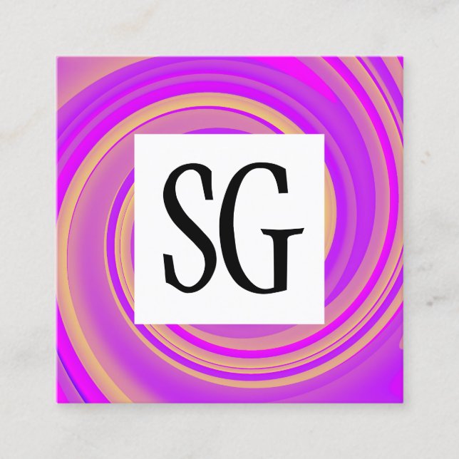 Square Panel - Initials - Vortex 01 Square Business Card (Front)