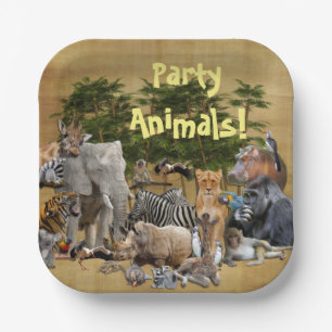 Square Paper Plate Party Animals