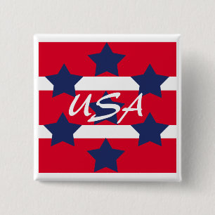 Square Patriotic Pin