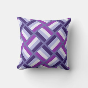 Square Pattern - Blue Purple White Cushion