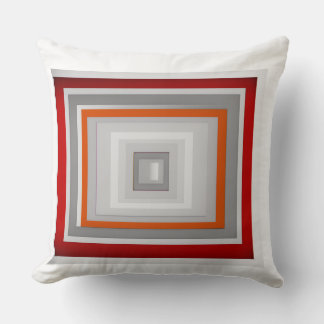 square pattern design Red , Grey ,White , Orange  Cushion