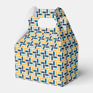 Square Pattern - Gold and Blue Favour Box