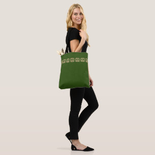 Square peace tote bag