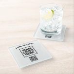Square Personalised Custom Logo QR Code  Glass Coaster<br><div class="desc">Classic and Simple -- Your business logo and QR code plus phone number (or your text) on this handsome functional glass coaster. You can match the colour of your text and QR code to your business colours. Create and increase your brand awareness. No minimum order quantity and no setup fee....</div>