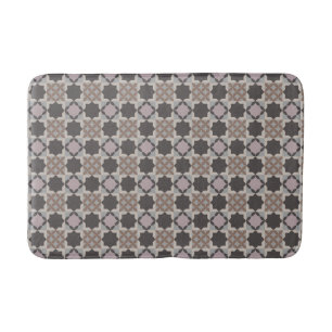 Square & Petal Mosaic Pattern Bath Mat