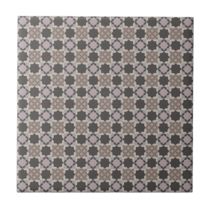 Square & Petal Mosaic Pattern Ceramic Tile