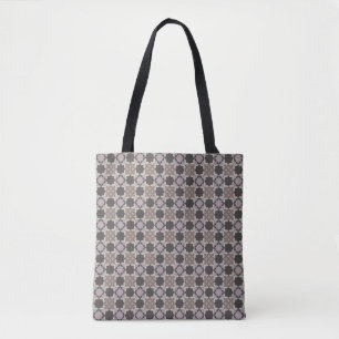 Square & Petal Mosaic Pattern Tote Bag