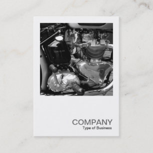 Square Photo 0115 - Classic Motorcycle Engine Business Card