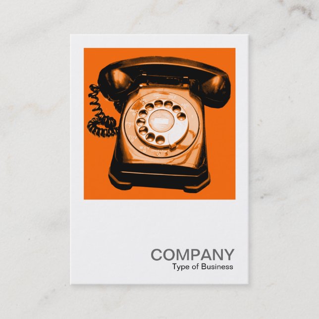 Square Photo 0129 - Hotline - Orange Business Card (Front)