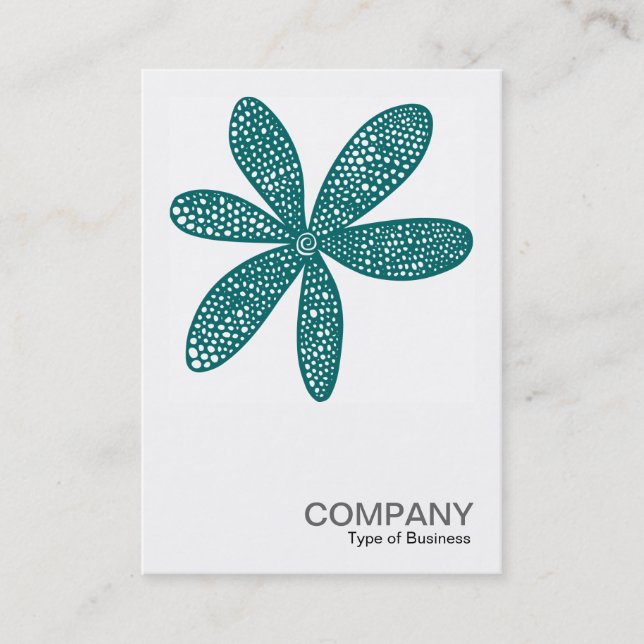 Square Photo 0213 - Pretty Flower - Moss Green Business Card (Front)