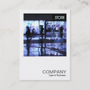 Square Photo 0221 - Shopping in the Rain Business Card