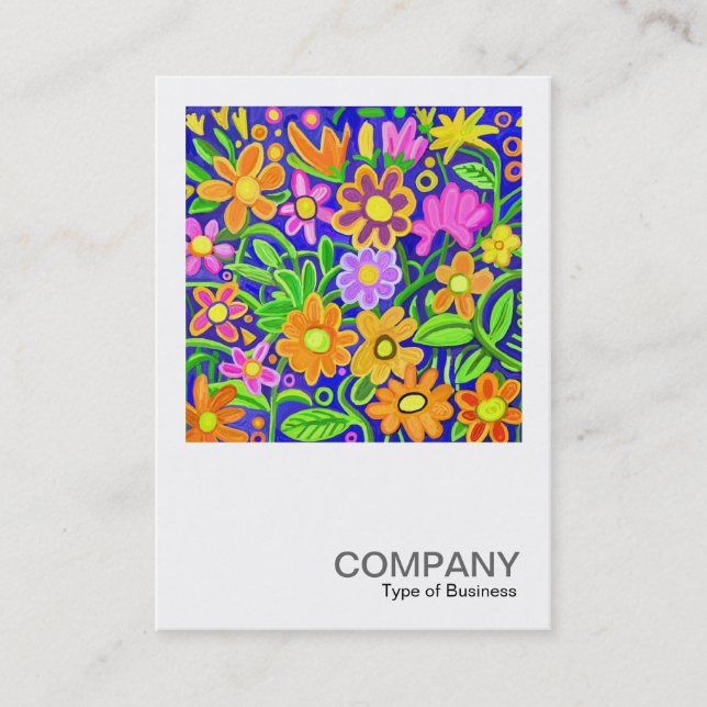 Square Photo 043 - Painted Flowers Business Card (Front)