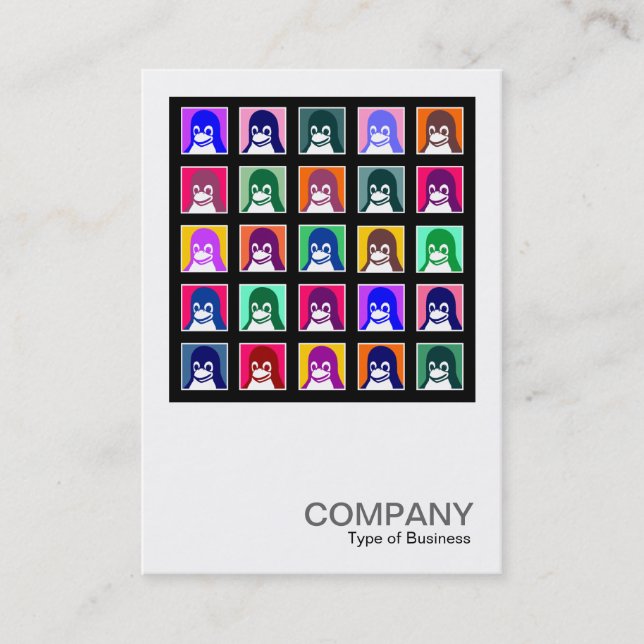 Square Photo 045 - 25 Tux Business Card (Front)