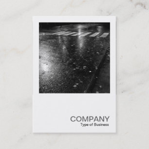 Square Photo 0558 - Wet Autumn Road at Night Business Card