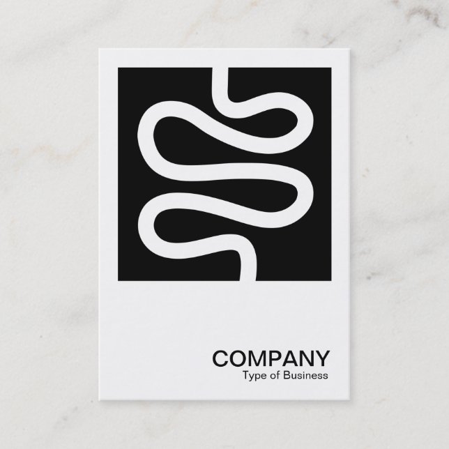Square Photo 0600 - Curvy Line - White on Black Business Card (Front)
