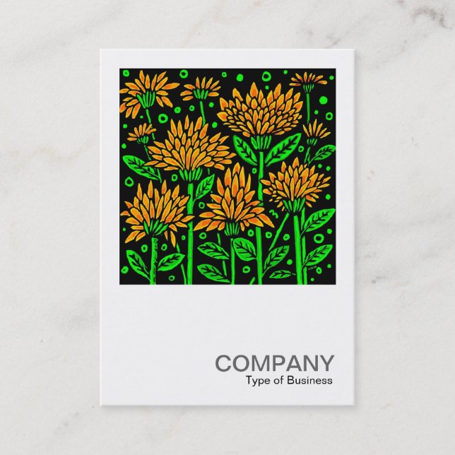 Square Photo 075 - Art Deco Flowers Business Card (Front)