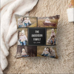 Square Photo Collage Custom Throw Pillow<br><div class="desc">Background colour can be customised online (to any colour!). Designed by Berry Berry Sweet {www.berryberrysweet.com}</div>