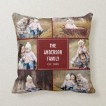 Square Photo Collage Custom Throw Pillow<br><div class="desc">Background colour can be customised online (to any colour!). Designed by Berry Berry Sweet {www.berryberrysweet.com}</div>