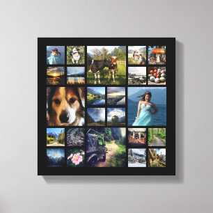 Square Photo Collage Grid with Your Pictures Canvas Print