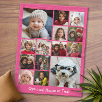 Square Photo Collage - Up to 14 photos Pink