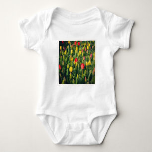 Square Photo - Colourful Tulips Baby Bodysuit