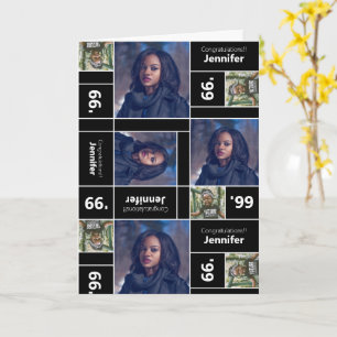 Square Photo Graduation Class Year Black Card