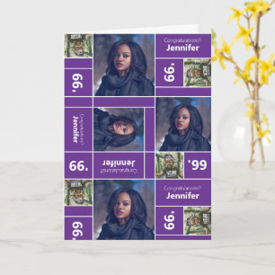 Square Photo Graduation Class Year Purple Card