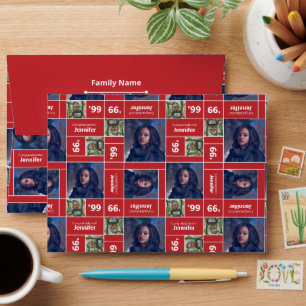 Square Photo Graduation Class Year Red Envelope