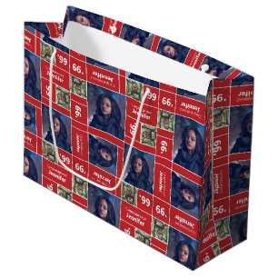 Square Photo Graduation Class Year Red Large Gift Bag