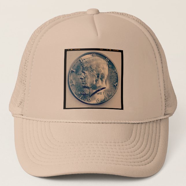 Square Photo - JFK Half Dollar Trucker Hat (Front)