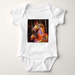 Square Photo - Merry-go-round Horses 02 Baby Bodysuit