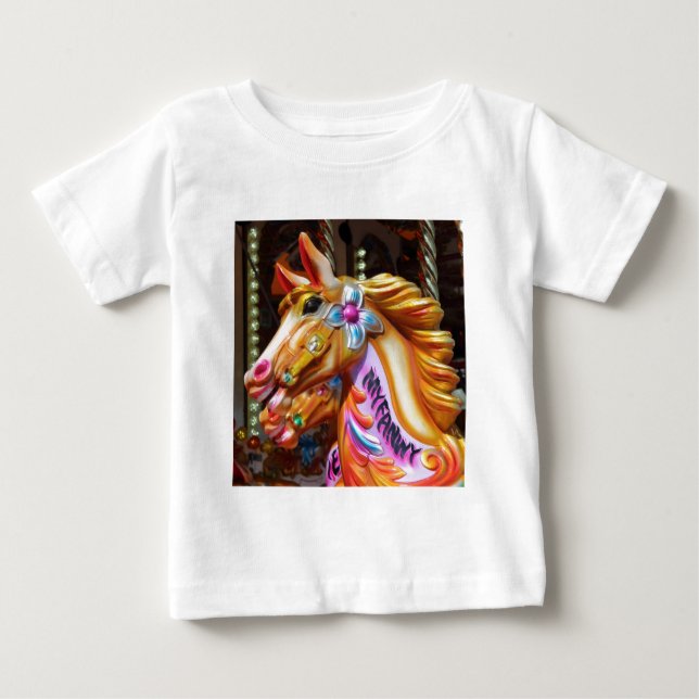 Square Photo - Merry-go-round Horses Baby T-Shirt (Front)