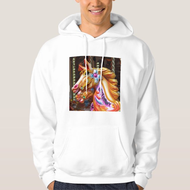 Square Photo - Merry-go-round Horses Hoodie (Front)