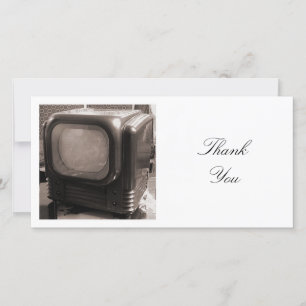 Square Photo - Old Television Thank You Card
