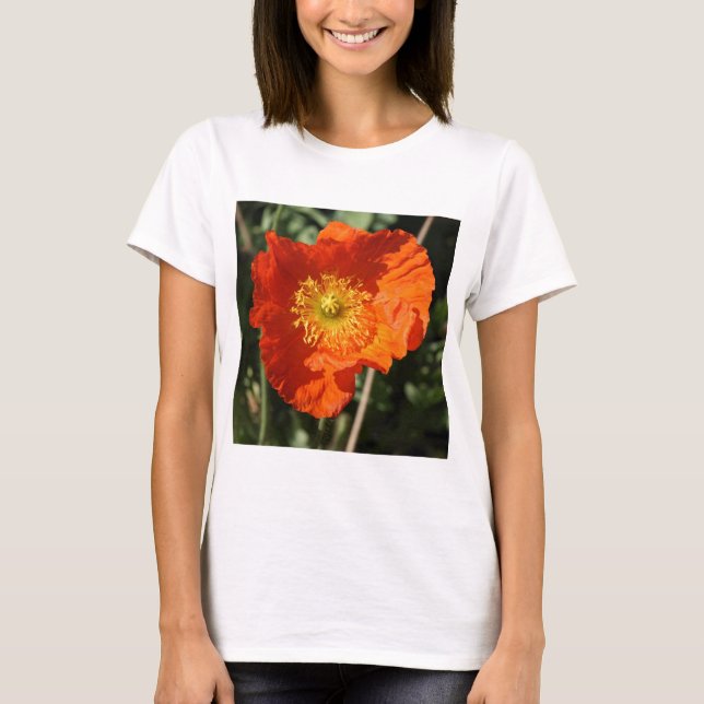 Square Photo - Orange Poppy T-Shirt (Front)