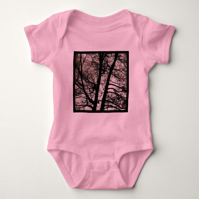 Square Photo - Tree Branches Baby Bodysuit (Front)
