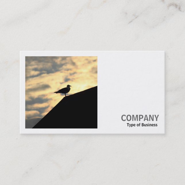 Square Photo (v2) - Herring Gull Sunset Business Card (Front)
