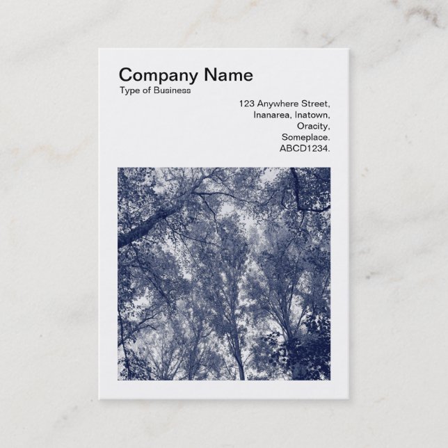 Square Photo (v3) - Blue Autumn Business Card (Front)