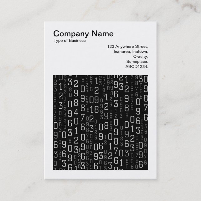 Square Photo (v3) - Cascading Numbers Business Card (Front)