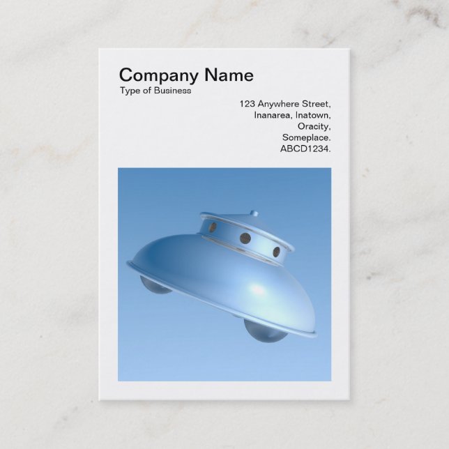 Square Photo (v3) - Classic Flying Saucer Business Card (Front)