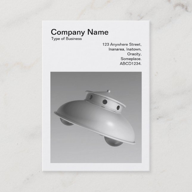 Square Photo (v3) - Classic Flying Saucer BW Business Card (Front)