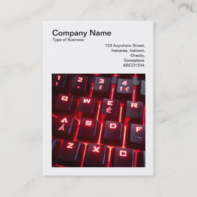 Square Photo (v3) - Glowing Keyboard Business Card (Front)