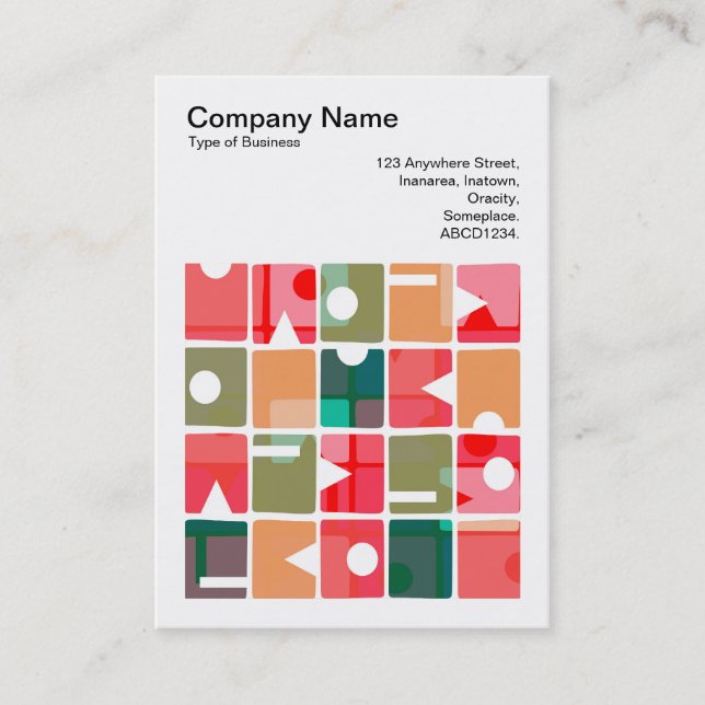 Square Photo (v3) - Rectangles Abstract 120623 Business Card (Front)