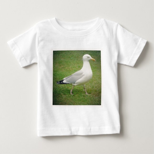 Square Photo - Walking Seagull Baby T-Shirt (Front)