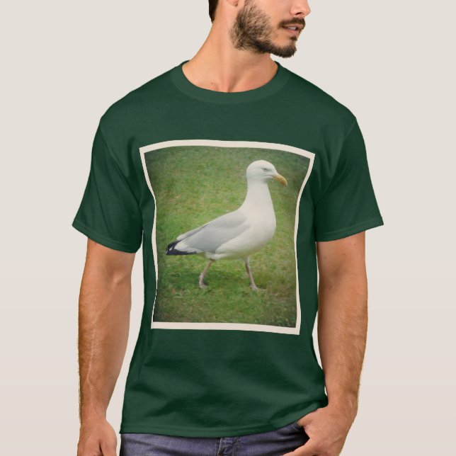 Square Photo - Walking Seagull T-Shirt (Front)