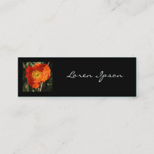 Square Photo - Welsh Poppy (Orange) Mini Business Card