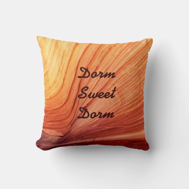 Square Pillow Dorm Sweet Dorm and Name (Front)