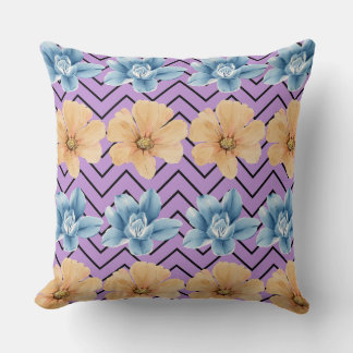 Square pillow, Flowered throw pillow, Cushion